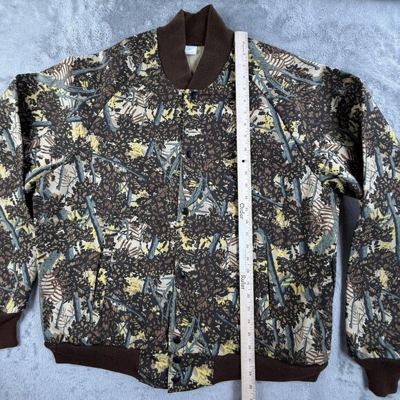 Vintage Bushlan Jacket Mens Extra Large Brown Camo Corduroy Bomber Hunting Snap - Picture 7 of 16